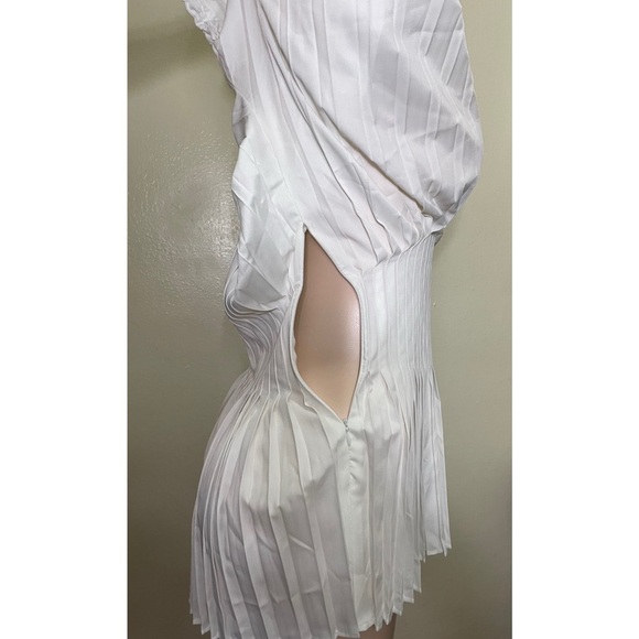 NWT Elegant White Pleated Mini Dress - Picture 6 of 11